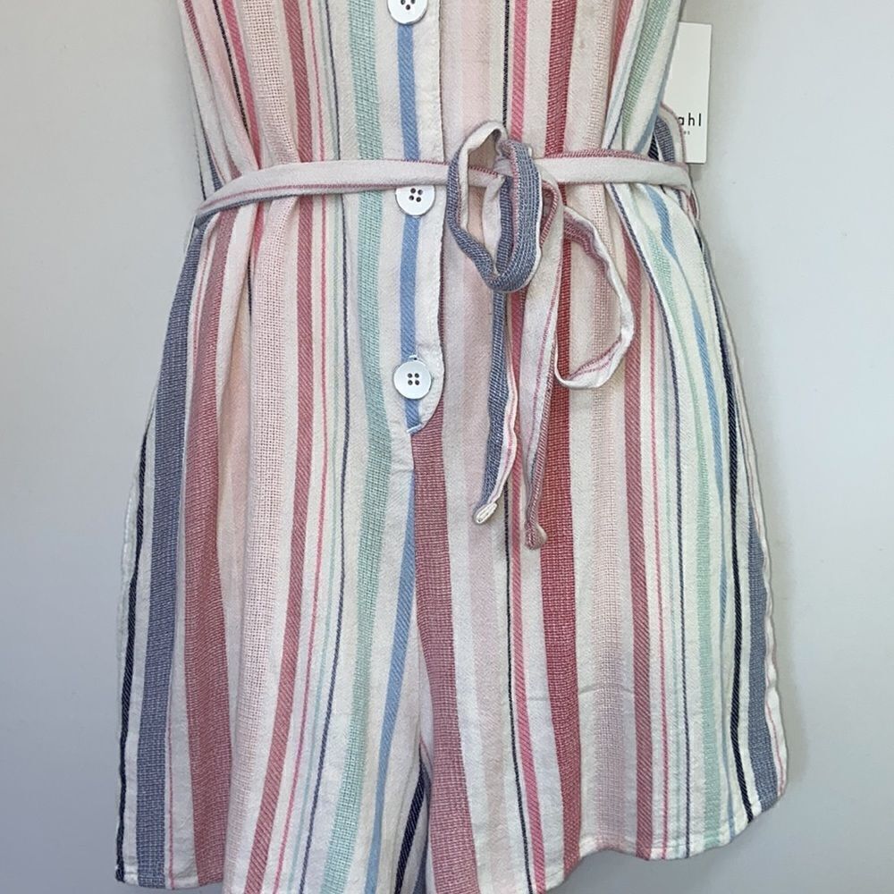 Bella Dahl Romper “ Desert Dahl” Pink White Stripe New With Tags Sz Medi… - Picture 4 of 8